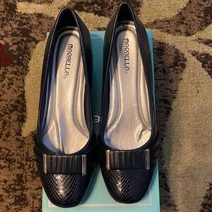 Marbella Navy Textured Heels